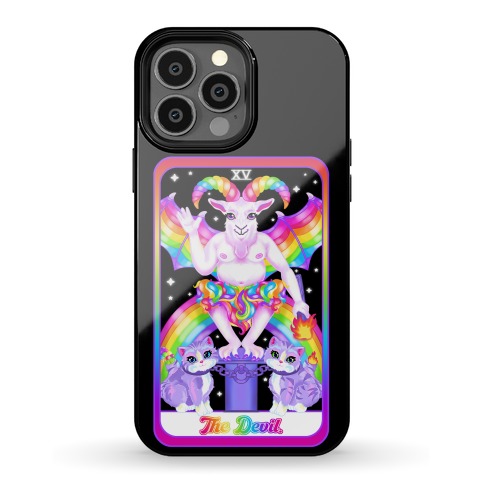 90s Neon Rainbow The Devil Tarot Phone Case