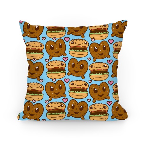 Pretzel Burger Love Pillow