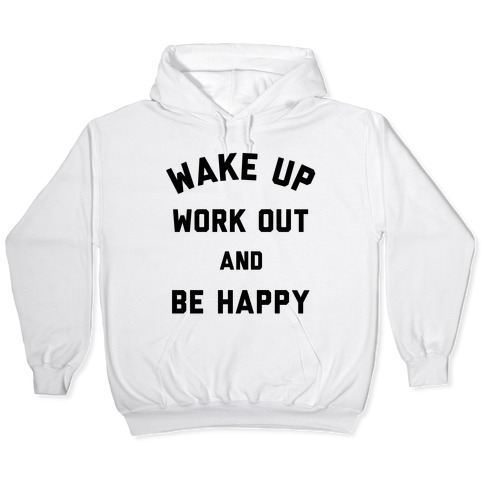 be happy hoodie black and white