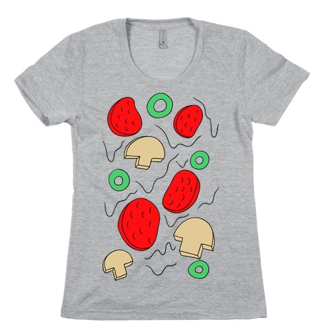 Pizza Toppings Womens T-Shirt