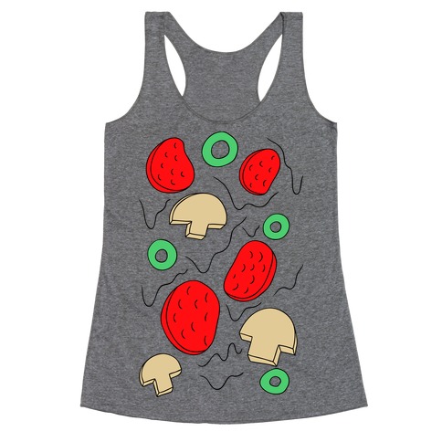 Pizza Toppings Racerback Tank Top