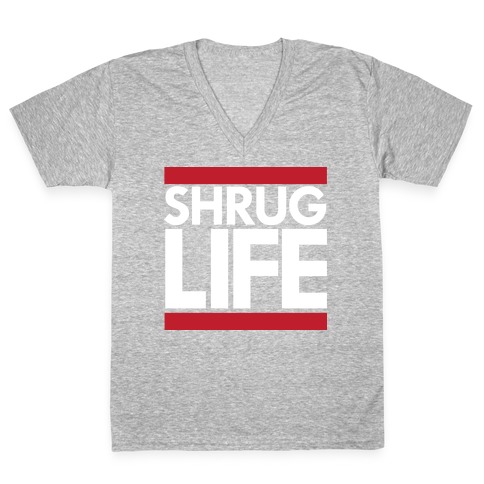 Shrug Life (Black Tank) V-Neck Tee Shirt