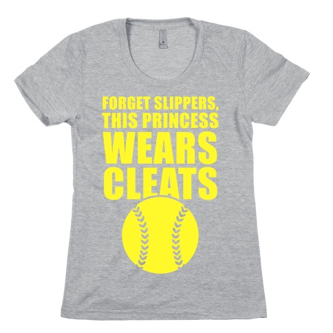 This Princess Wears Cleats (Softball) Womens T-Shirt