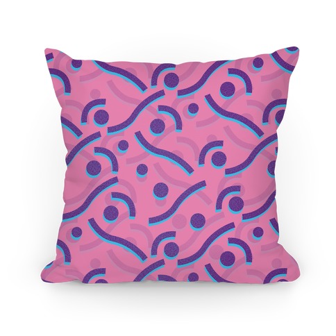 Pink And Purple 90's Pattern Pillow