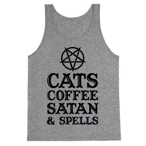 Cats Coffee Satan & Spells - Tank Tops - HUMAN