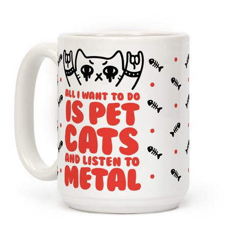 Rocker Leather Lion Wild Dining Mug cat jacket cats coffee metalhead punk Rock