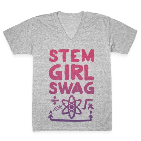 STEM Girl Swag V-Neck Tee Shirt