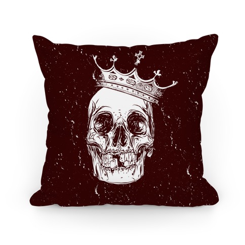 Skull and Crown (Maroon) Pillow
