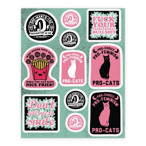 Feminist Stickers and Decal Sheet