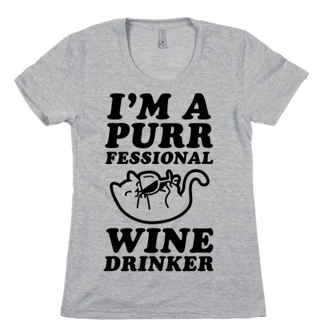 Purrfessional Wine Drinker Womens T-Shirt