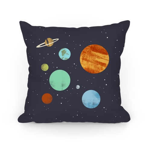 Planets Illustration Pillow