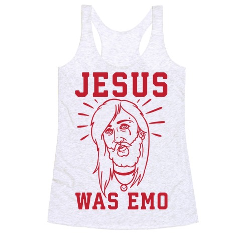 Jesus Was Emo Racerback Tank Top