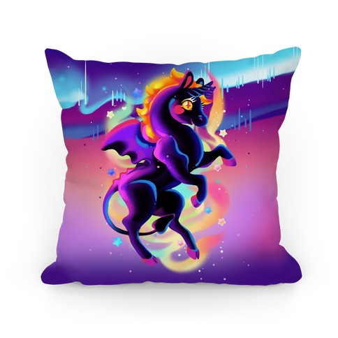 Neon Rainbow Jersey Devil Pillow