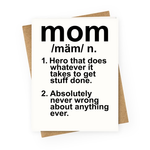 Mom Defintion Greeting Card