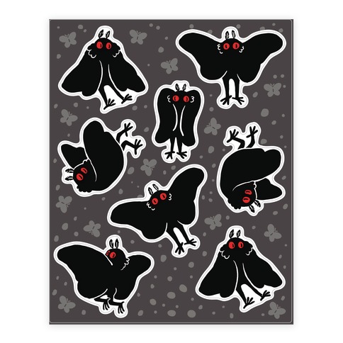 Cute Mothman Stickers and Decal Sheet