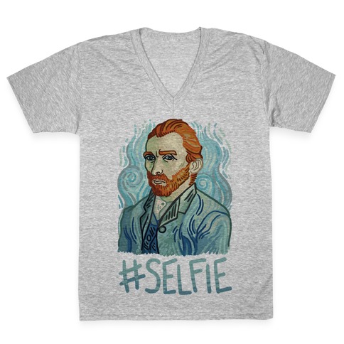 Van Gogh Selfie V-Neck Tee Shirt