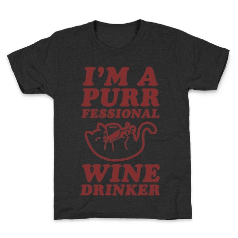 Purrfessional Wine Drinker Kids T-Shirt