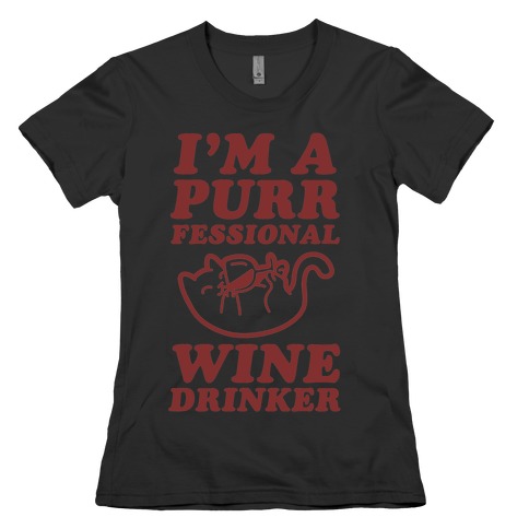 Purrfessional Wine Drinker Womens T-Shirt