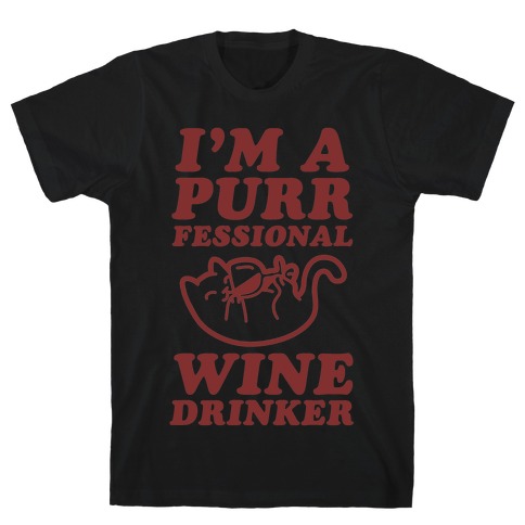 Purrfessional Wine Drinker T-Shirt