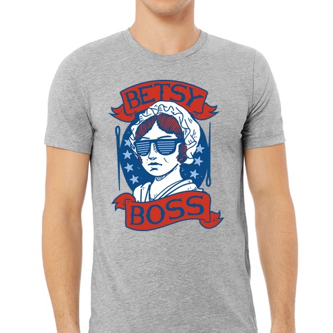 LookHUMAN B Boss Gray Mens/Unisex Cotton T-Shirt - Size Medium