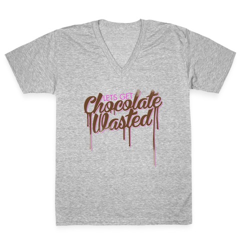 Chocolate Wasted V-Neck Tee Shirt