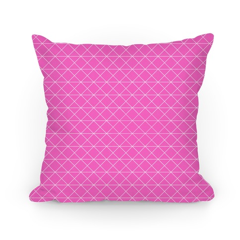 Pink Grid Pattern Pillow