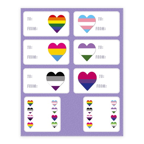 sexuality pride flag gift tag sticker and decal sheets