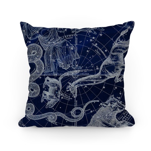 Blue and White Constellations Pillow