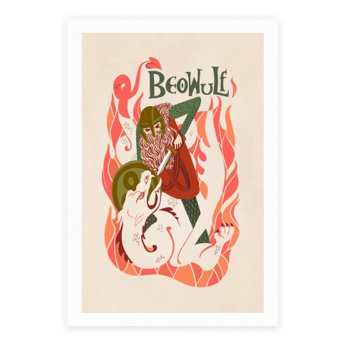 Medieval Epic Beowulf Book Cover Poster