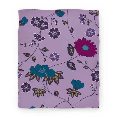 Purple flower online blanket