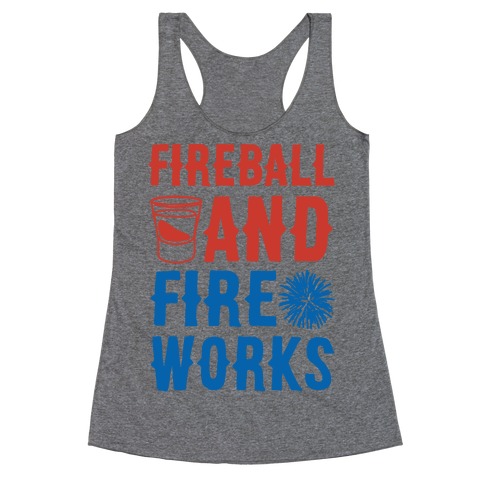 Fireball and Fire Works Racerback Tank Top