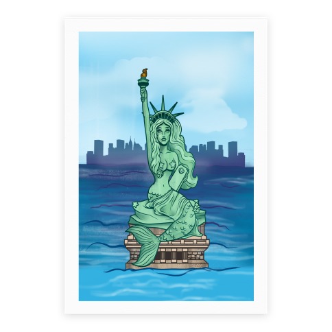 Statue of Liberty Mermaid Poster
