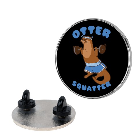 Otter Squatter White Print Pin