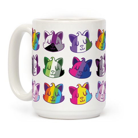 Kawaii Goth Cat on Skull Bisexual Pride Aesthetic Mug