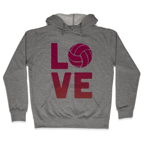 Love Volleyball (V-Neck) Hooded Sweatshirt