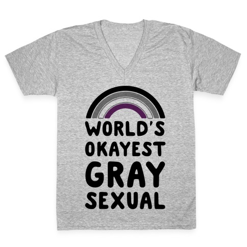 World's Okayest Graysexual V-Neck Tee Shirt