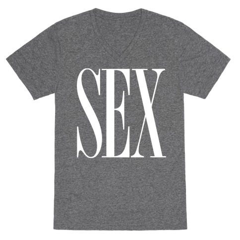Sex (Text) V-Neck Tee Shirt