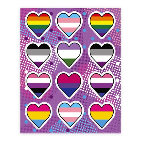 Sexuality Pride Flag Stickers and Decal Sheet