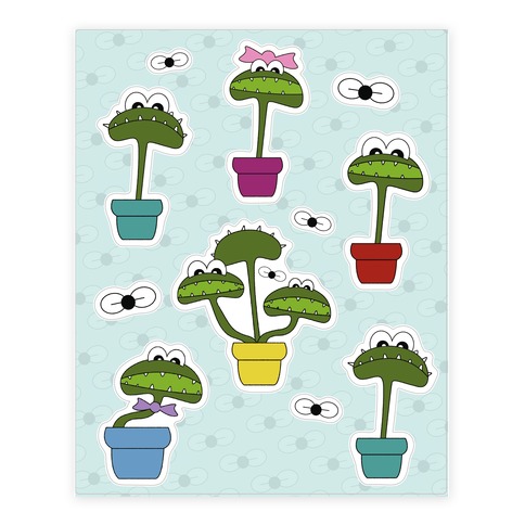 Venus Fly Trap Stickers and Decal Sheet