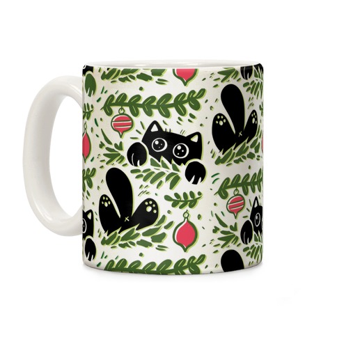 Cat In Christmas Tree Pattern Coffee Mug