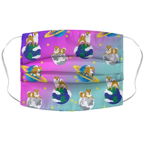 Shibas in Space Accordion Face Mask