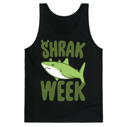 Shrak Week Shrek Shark Week Parody White Print Tank Top