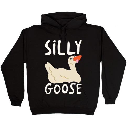 Silly Goose White Print Hooded Sweatshirt