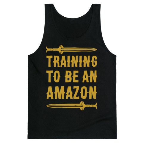 Training To Be An Amazon Parody White Print Tank Top