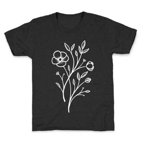 Wildflower Stippled Tattoo Kids T-Shirt
