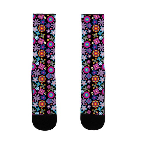 Hippie Pride Flower Pattern Sock