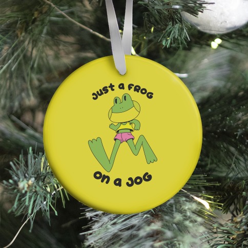 Just a Frog on a Jog Ornament