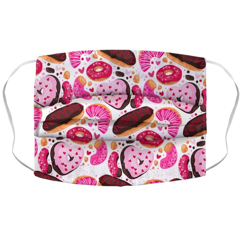 Valentine's Day Donuts Pattern Accordion Face Mask