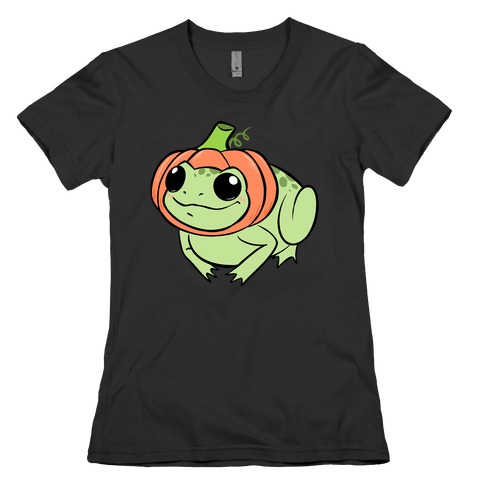 Frog In A Pumpkin Hat Womens T-Shirt