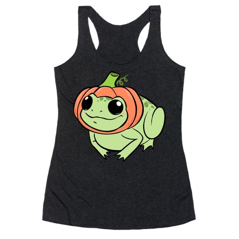 Frog In A Pumpkin Hat Racerback Tank Top